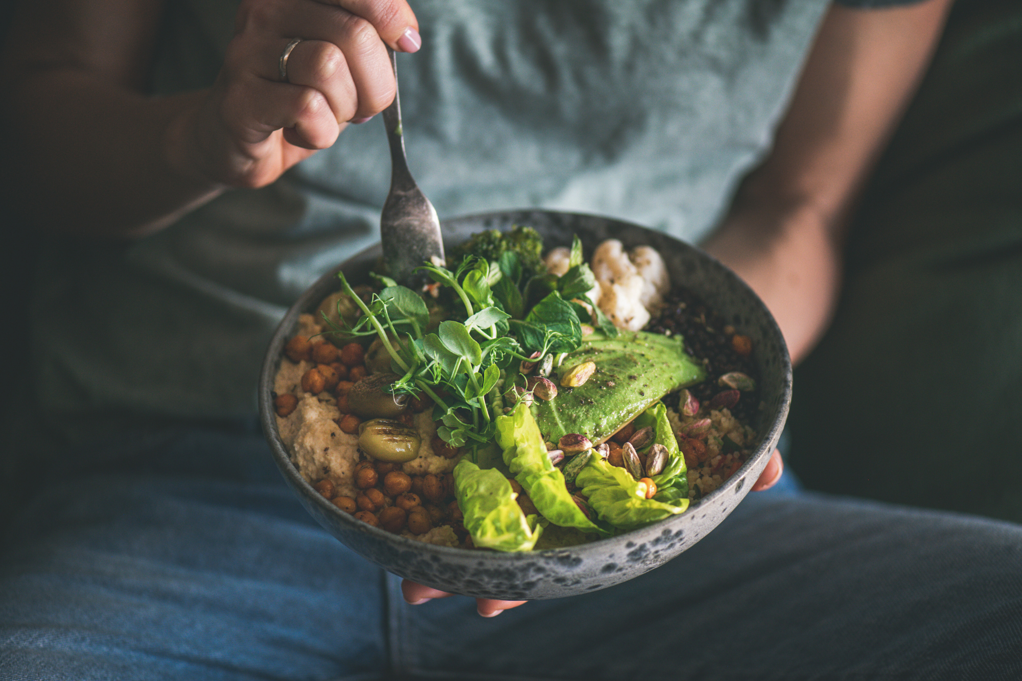 vegan bowl of greens