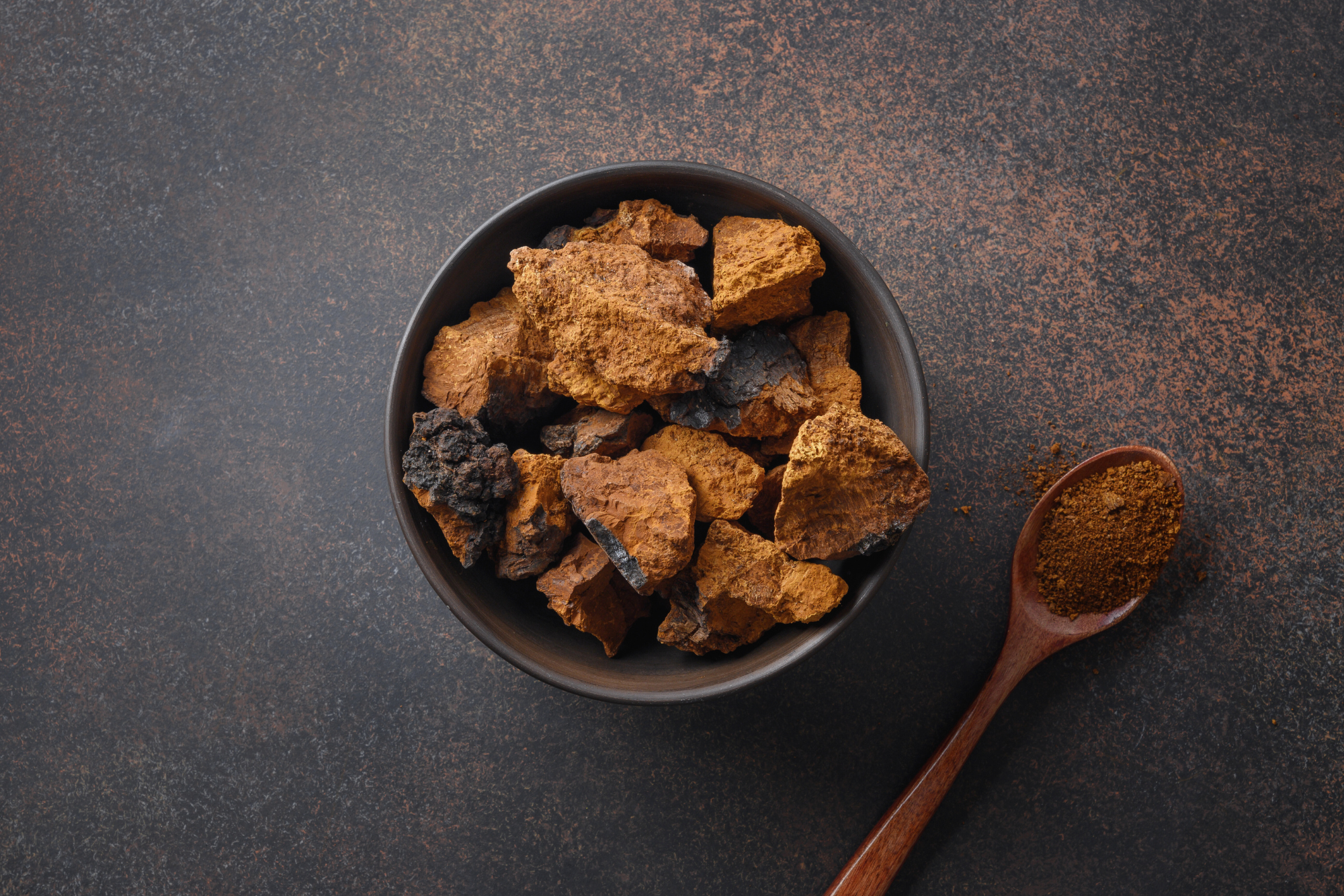 chaga in a bowl