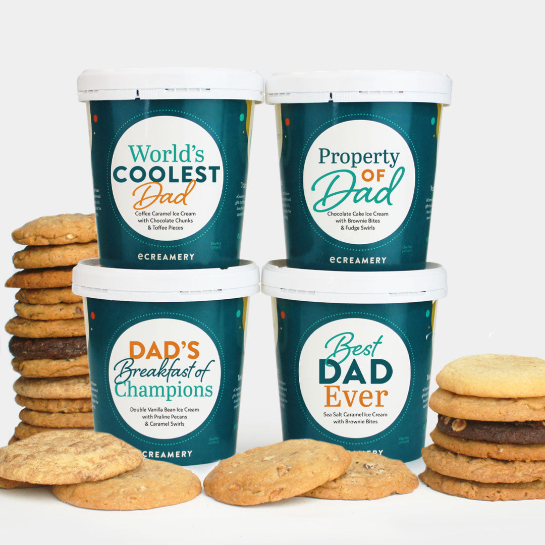 Father's Day Ice Cream Gift - 4 Pints & 24 Cookies