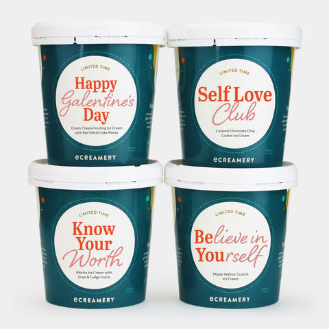 Galentine's Day Ice Cream collection 4 pints self love friends gift