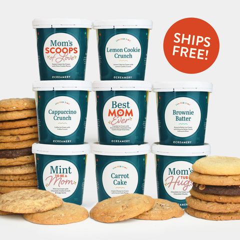8 Pints of Mothers Day Ice Cream and 24 Cookies Mothers Day Gift 
