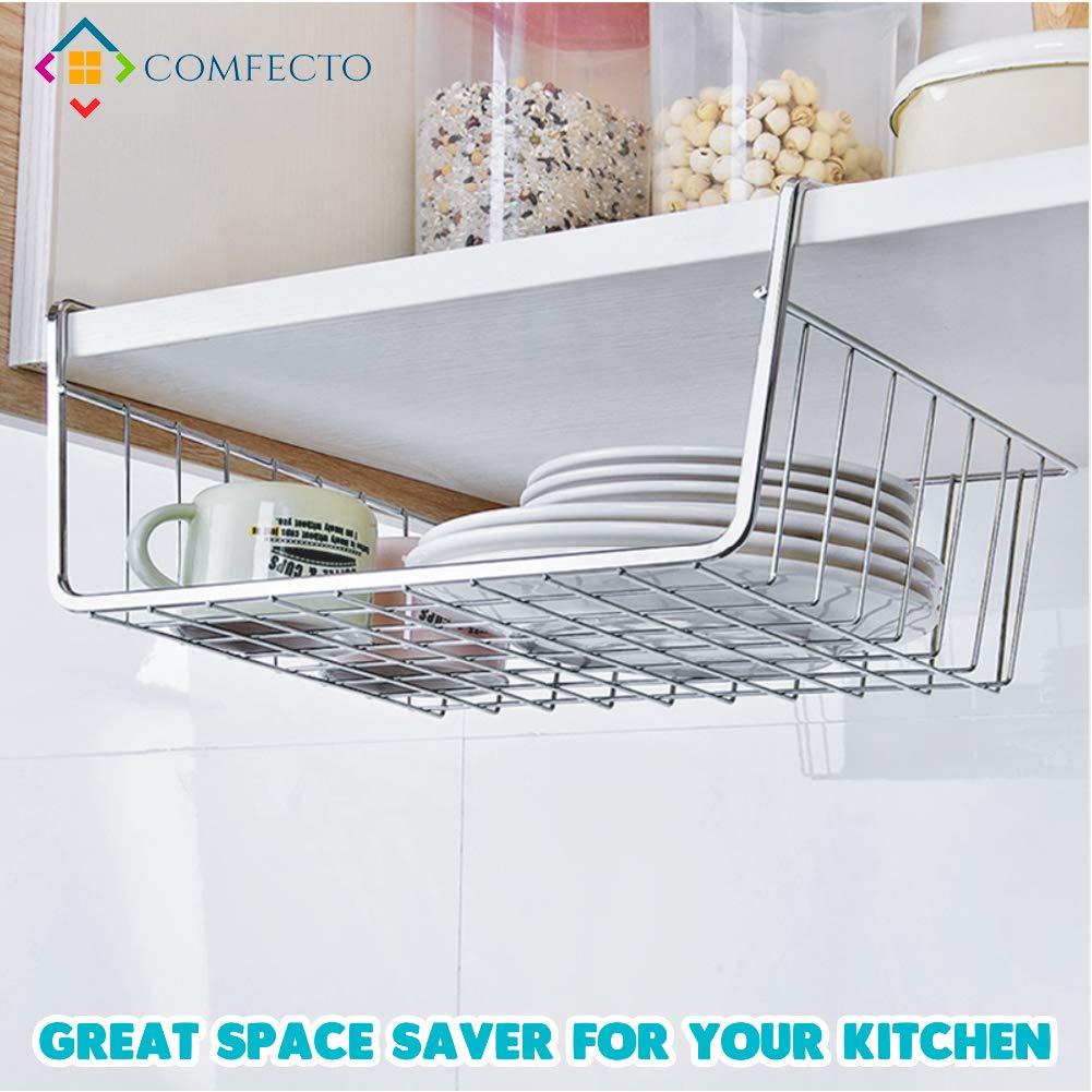 4pcs 15 8 Under Shelf Basket Storage Wire Rack Organizer For