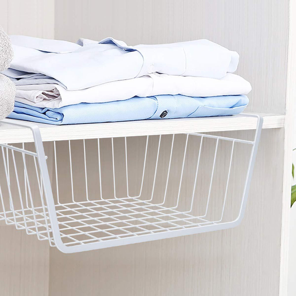 white wire storage shelves