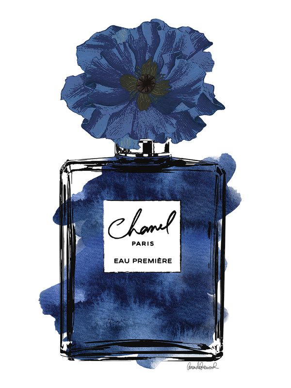 Amanda Greenwood's Perfume With Black & Blue Flower Canvas Art Prints