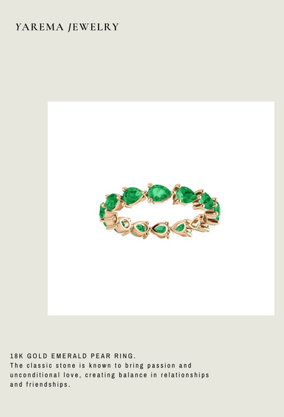 18k gold emerald ring