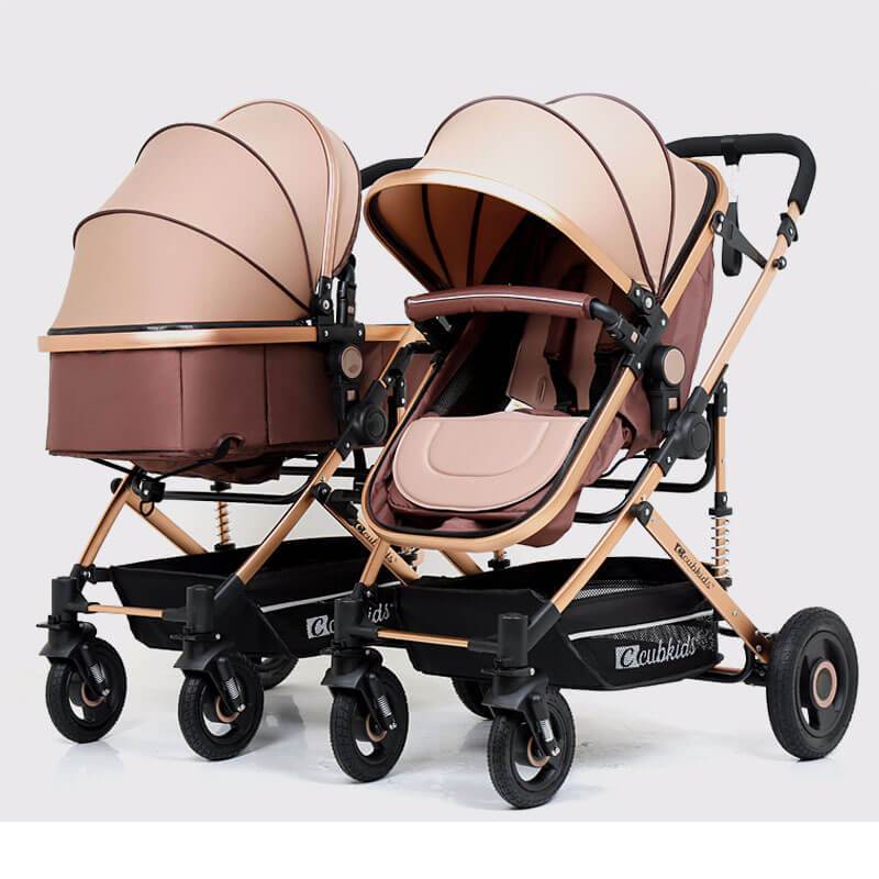 side by side double stroller with bassinet