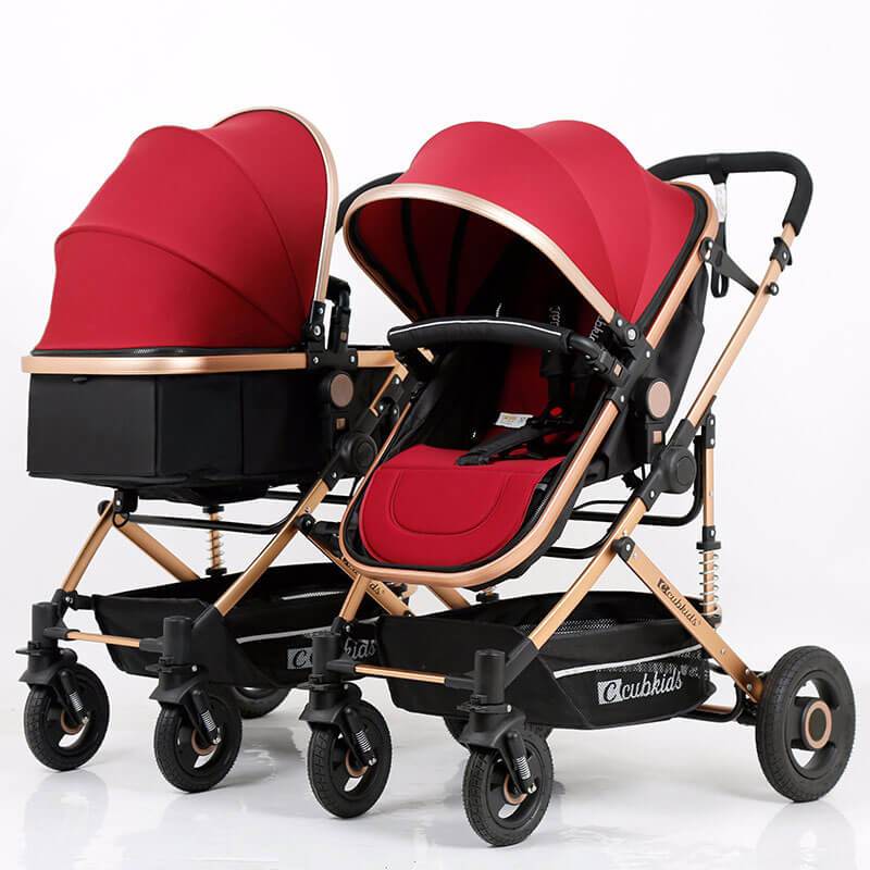 Double Stroller For Infant And Toddler |Side By Side Bassinet Stroller