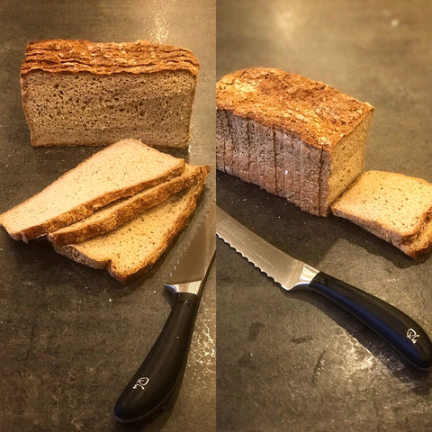 Slicing gluten free bread
