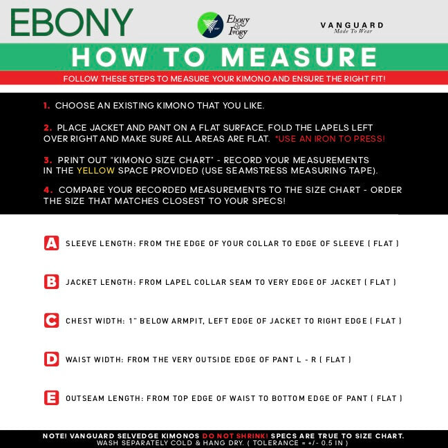 Ebony How to measure