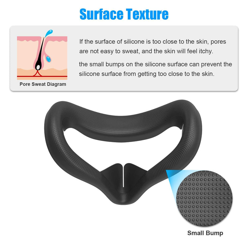 Oculus Quest 2 Face Cover VR Face Pad Silicone Cushion Cover Mask