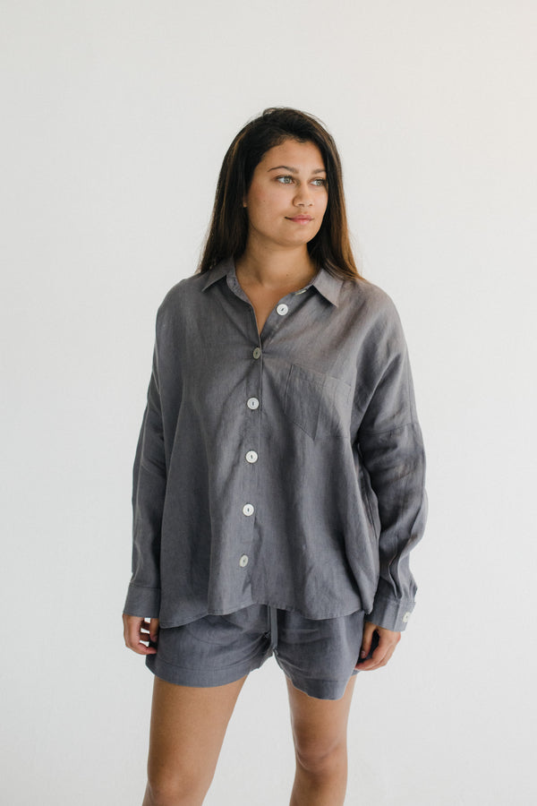 Charcoal Linen Shirt