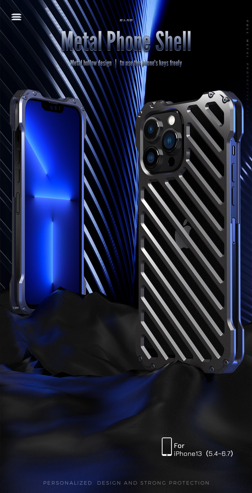 Bumper Case For iPhone 15 14 Plus 13 12 Mini 11 Pro Max 12Pro 11Pro 14pro  XR Luxury Aluminum Metal Phone Blue Black Accessories