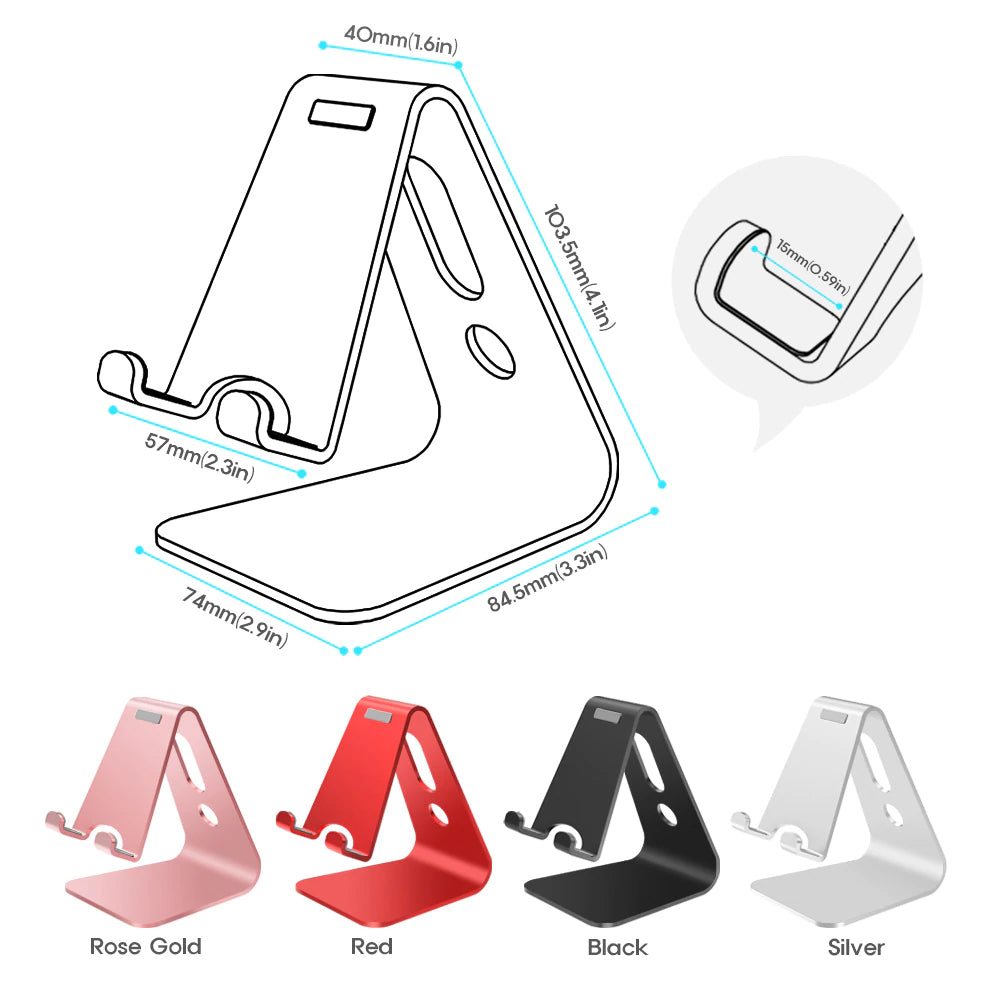 Aluminium Alloy Mobile Phone Holder iPad Stand Metal Tablet Stand Universal Holder for iPhone X/8/7/6/5 Plus iPhone / iPad