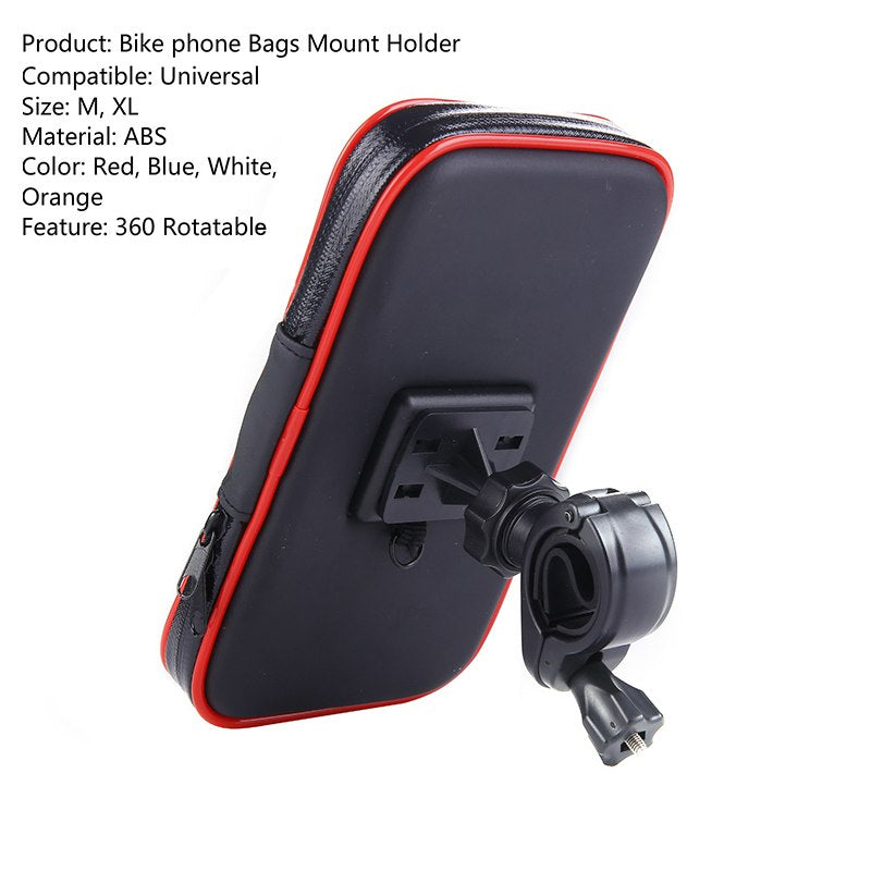 Bicycle Handlebar Mount Phone Holder With Waterproof Case Portable Motorcycle Bike Phone Stand For iPhone Samsung GPS
