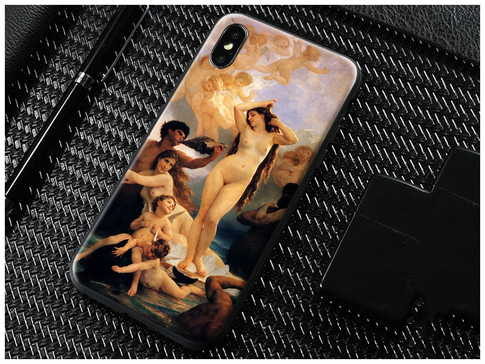 Birth Of Venus Oil Painting Fine Art Phone Case Soft Silicone Cover For Apple iPhone 5 5s Se 6 6s 7 8 Plus X XR XS MAX Anti-Knock Fitted Phone Case