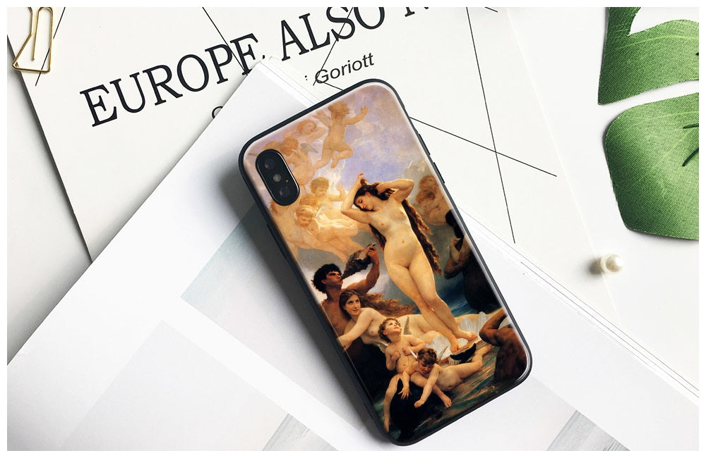 Birth Of Venus Oil Painting Fine Art Phone Case Soft Silicone Cover For Apple iPhone 5 5s Se 6 6s 7 8 Plus X XR XS MAX Anti-Knock Fitted Phone Case