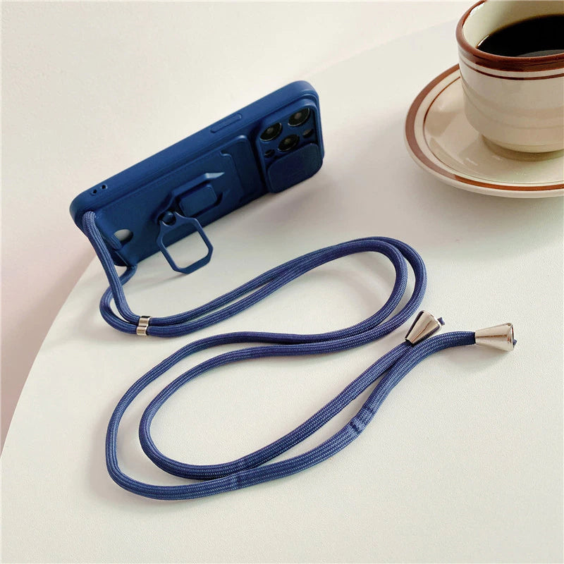 Crossbody Lanyard Card Holder Ring Case For iPhone 11 Pro Max 8 7 Plus XR Xs X SE