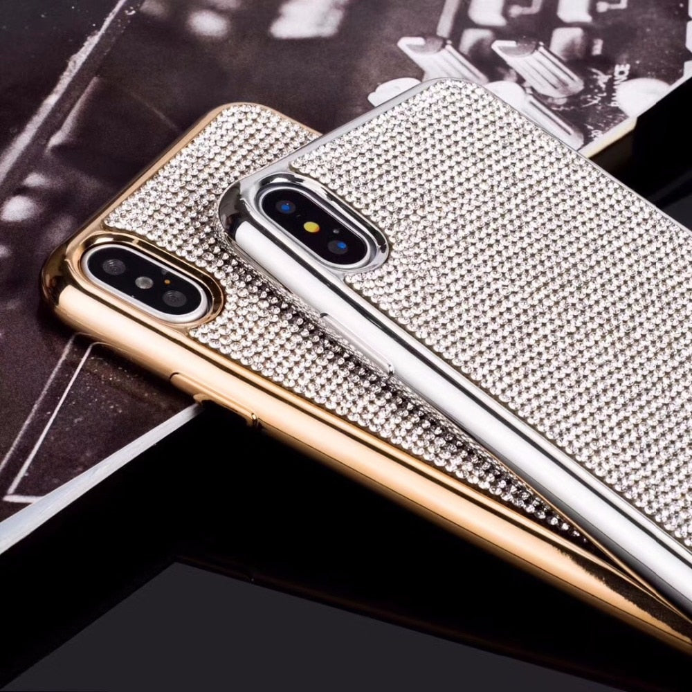 Diamond Diamante Bling iPhone Case Full Crystal Rhinestone Fashion Electroplated Soft Case For iPhone XS Max XR X 8 7 6 6S Plus 5 5S SE