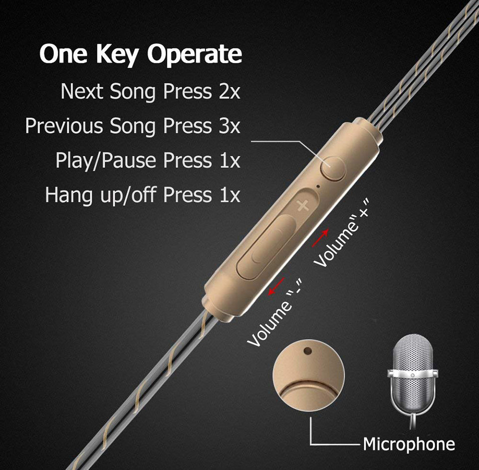 Dual Drive Stereo Headphones For iPhone Headset In-ear Earbuds Bass Earphones For Huawei Xiaomi 3.5mm Jack Earphones With Mic