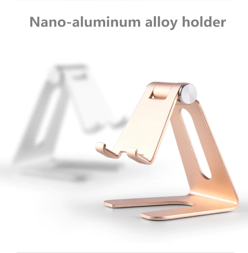 Foldable Aluminium Table Top Tablet Holder Phone Holder Constructed From Metal Alloy Phone Holder Rotatable Portable Desktop Tablet Holder for iPad iPhone Samsung