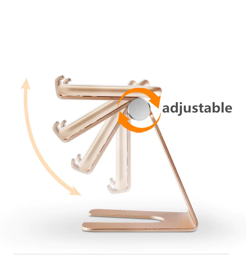 Foldable Aluminium Table Top Tablet Holder Phone Holder Constructed From Metal Alloy Phone Holder Rotatable Portable Desktop Tablet Holder for iPad iPhone Samsung