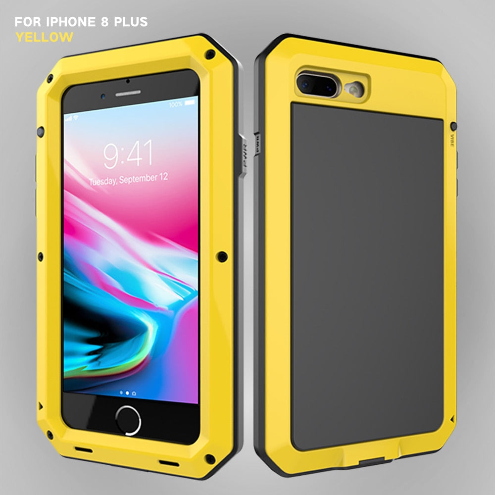 Full Body Rugged Military Protection TANK Case For iPhone Anti-Drop Anti-Shock Heavy Duty Aluminum Sealed Metal Shockproof Case For iPhone 11 12 Mini Pro XS MAX XR 6 7 8 Plus Cover