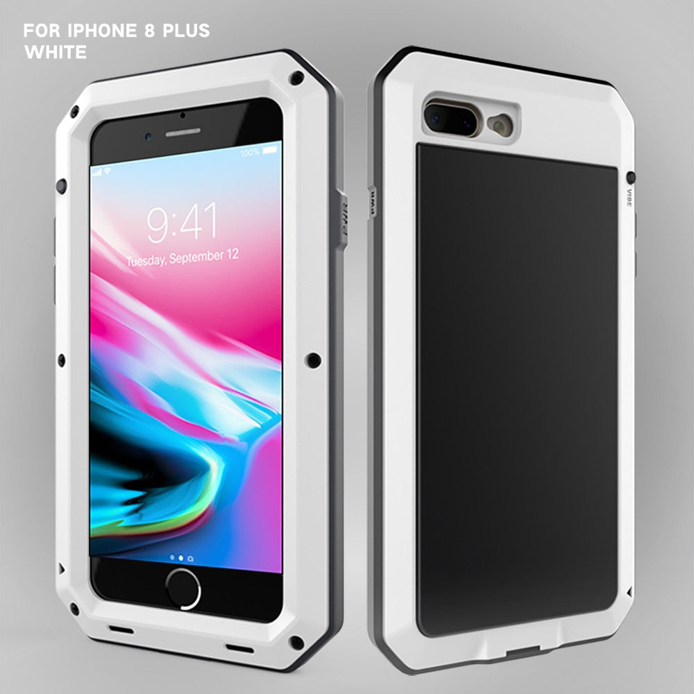 Full Body Rugged Military Protection TANK Case For iPhone Anti-Drop Anti-Shock Heavy Duty Aluminum Sealed Metal Shockproof Case For iPhone 11 12 Mini Pro XS MAX XR 6 7 8 Plus Cover