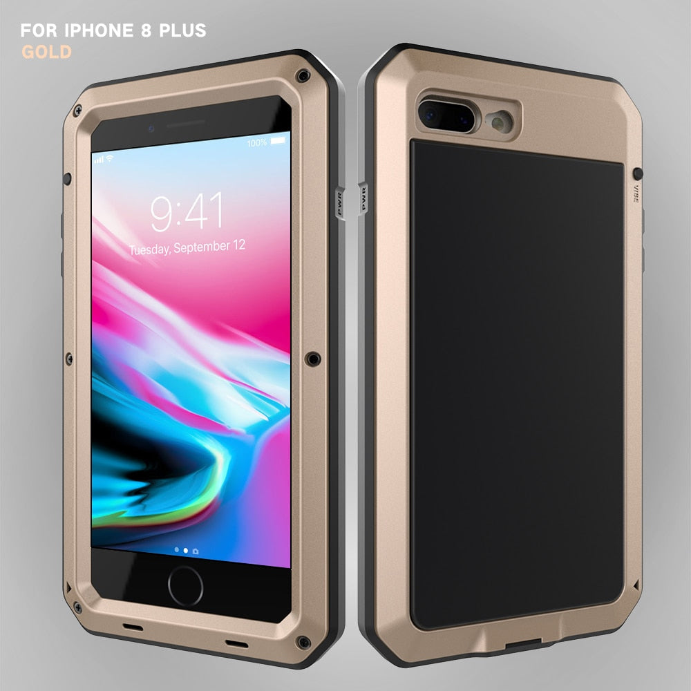 Full Body Rugged Military Protection TANK Case For iPhone Anti-Drop Anti-Shock Heavy Duty Aluminum Sealed Metal Shockproof Case For iPhone 11 12 Mini Pro XS MAX XR 6 7 8 Plus Cover