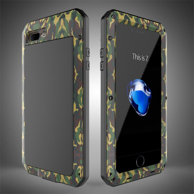 Full Body Rugged Military Protection TANK Case For iPhone Anti-Drop Anti-Shock Heavy Duty Aluminum Sealed Metal Shockproof Case For iPhone 11 12 Mini Pro XS MAX XR 6 7 8 Plus Cover