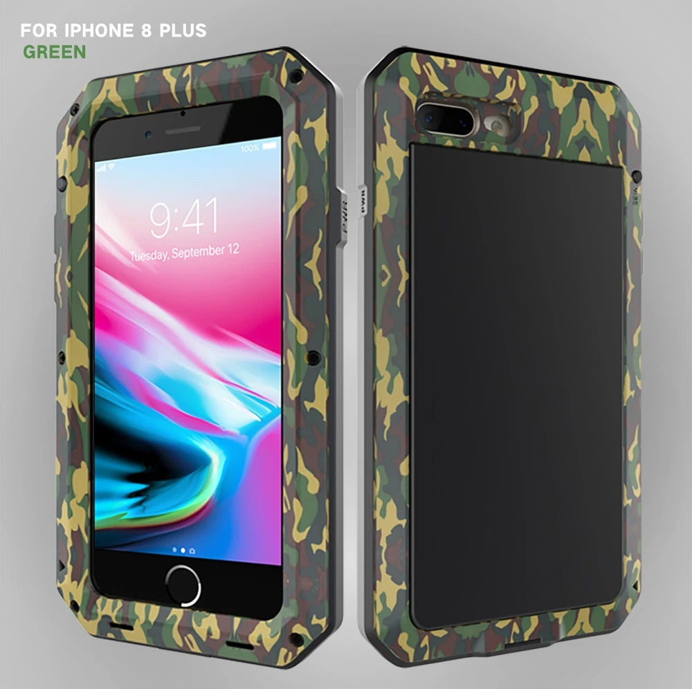 FULL BODY RUGGED MILITARY PROTECTION TANK CASE FOR IPHONE ANTI-DROP ANTI-SHOCK HEAVY DUTY ALUMINUM SEALED METAL SHOCKPROOF CASE FOR IPHONE 11 12 MINI PRO XS MAX XR 6 7 8 PLUS COVER.