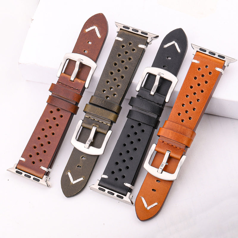 Genuine Leather Sports Strap For Apple Watch Series 7 6 5 4 SE Bracelet 444540414238mm (1)