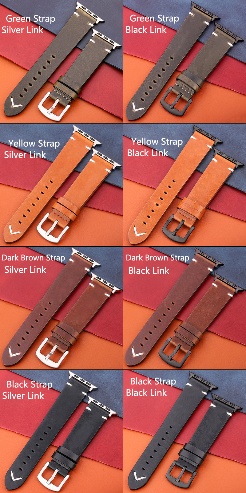 Genuine Leather Sports Strap For Apple Watch Series 7 6 5 4 SE Bracelet 444540414238mm (1)