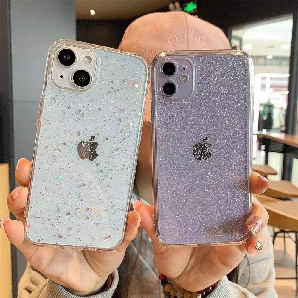 Glitter Sparkle Clear Soft Case For iPhone 14 Plus 13 12 11 Pro Max 7 8 Plus XS X XR SE 2
