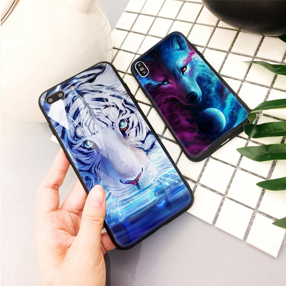 Glossy Animal Cover Phone Case For iPhone X XR 8 7 10 6 6s XS Max Animal Case For iPhone 7 8 X 6 6 S Plus XR Luxury Case
