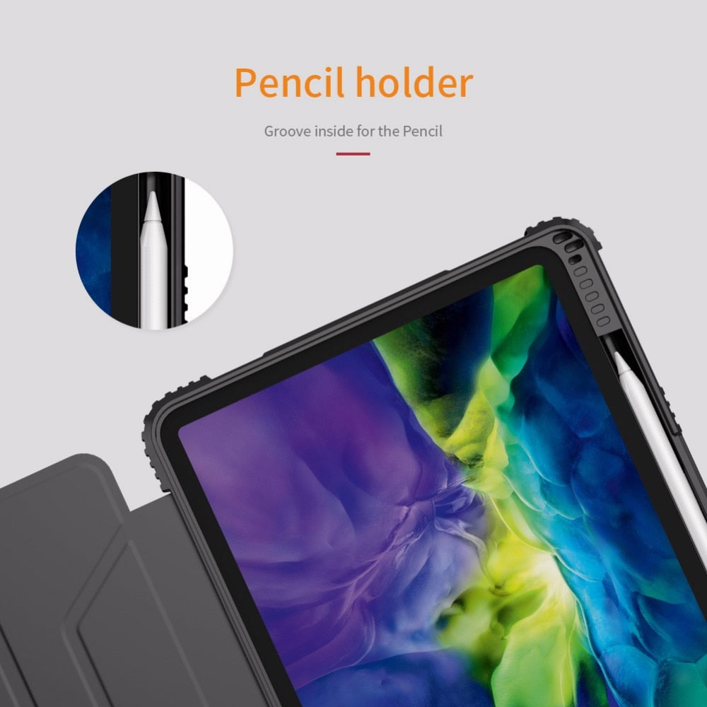 Heavy Duty Durable Protective Case For Apple iPad 10.2 Pro 12.9 11 2020 10.5 Pro 11 Air 2019 Mini 2019 4 9.7 2018 Shock Proof Bumper PU Leather Flip Case For iPad