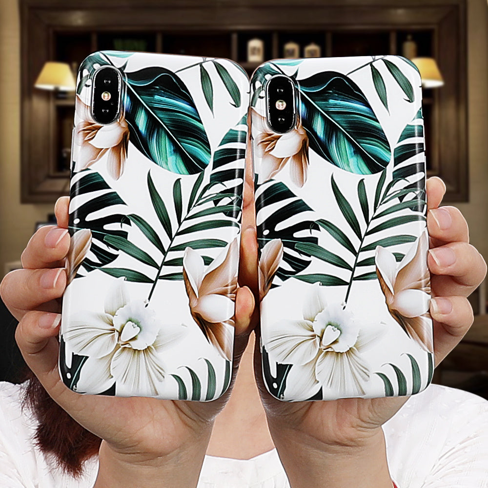 LOVECOM Art Flowers Banana Leaf Phone Case For iPhone XS Max XR 6 6S 7 8 Plus X Retro Style Flower Floral Soft Phone Back Cover
