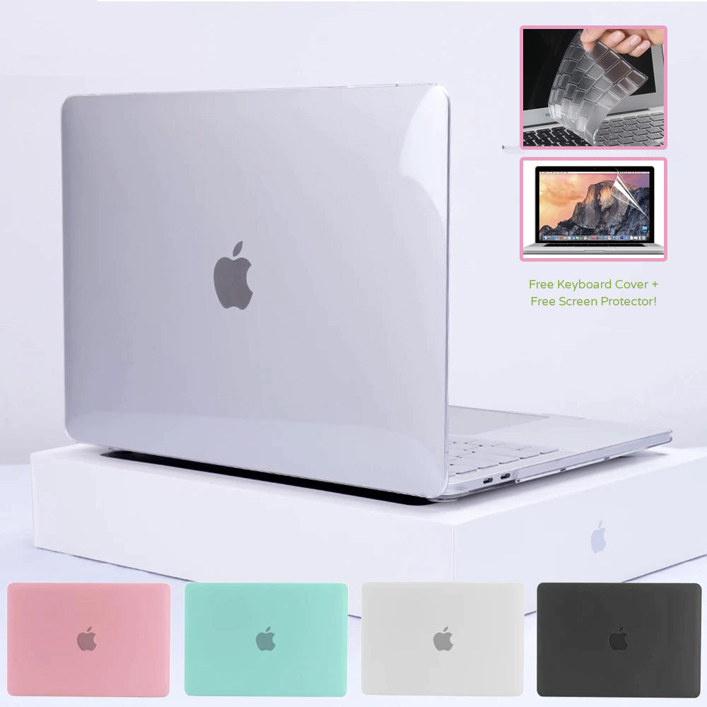 Laptop Case Cover For MacBook Air 13 M2 M1 MacBook Pro 16 Case With Free Keyboard Cover