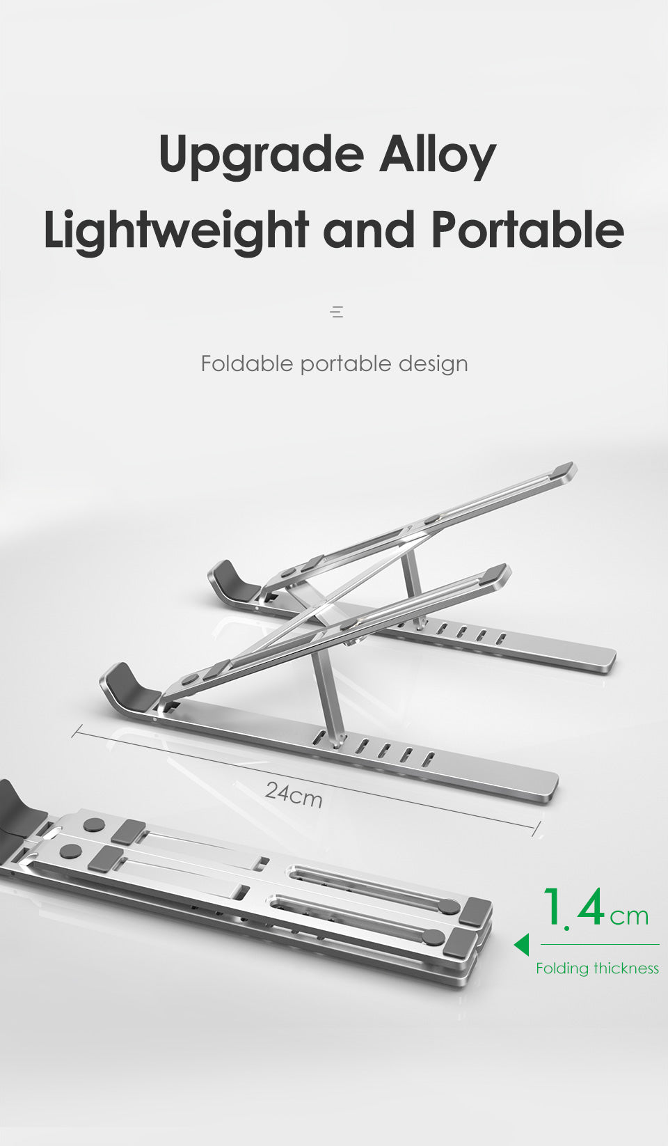 Lightweight Ergonomic Aluminum Height Adjuster Stand For MacBook Pro Desktop Table Mount Lightweight Portable Universal Design Suitable For Most Laptops