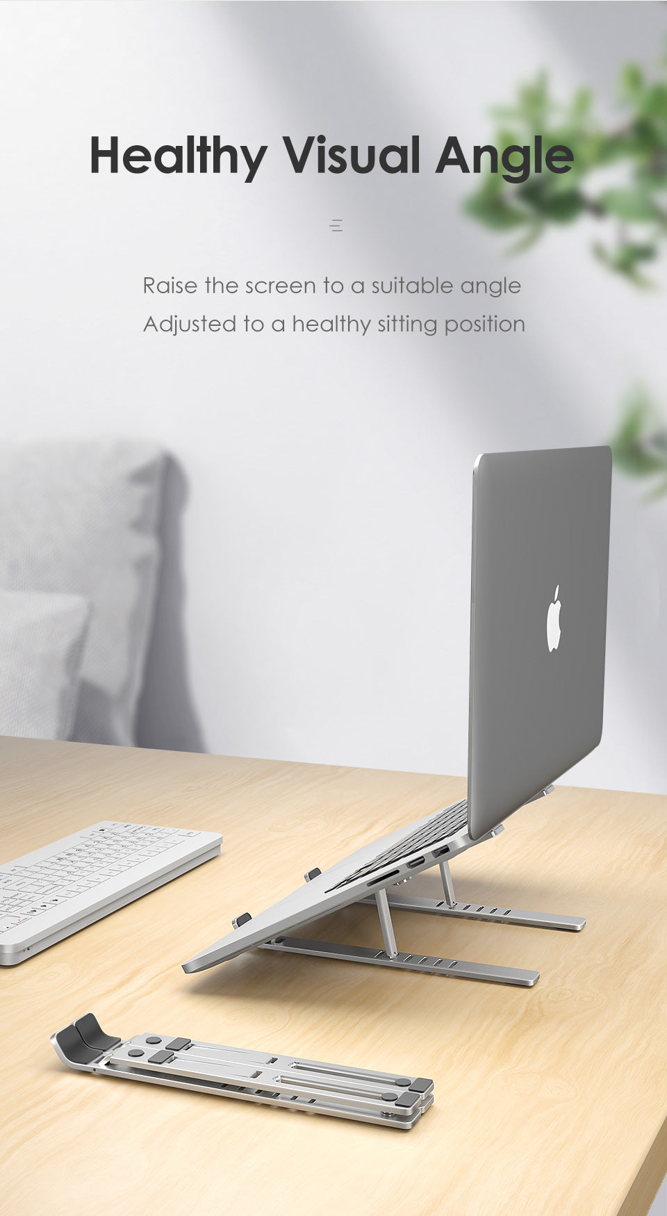 Lightweight Ergonomic Aluminum Height Adjuster Stand For MacBook Pro Desktop Table Mount Lightweight Portable Universal Design Suitable For Most Laptops