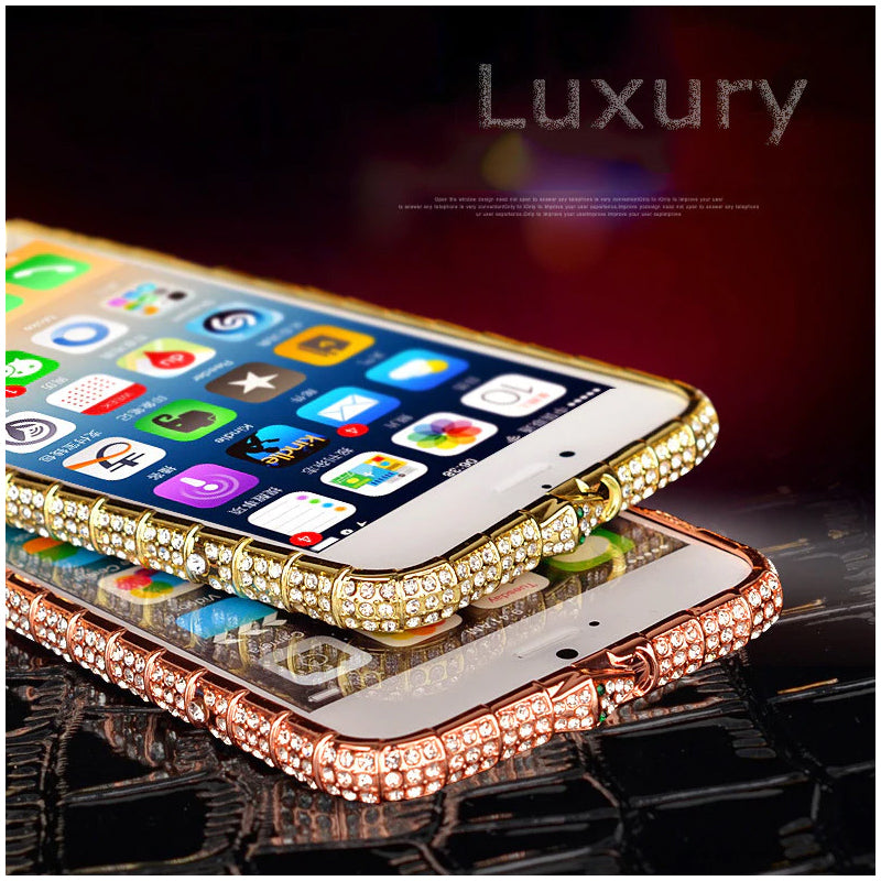 Luxurious Bling Crystal Diamond Rhinestone Case For iPhone 8 7 6 6S Plus 5 5S SE iPhone Cover High Fashion Glitter Case