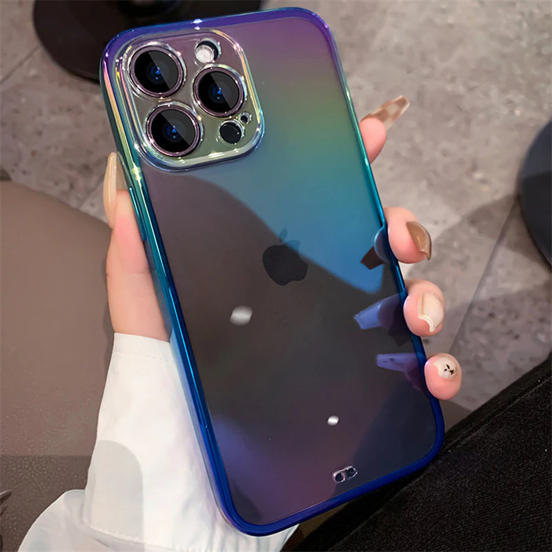 Luxury Gradient Laser Transparent Case For iPhone 14 Pro Plus 13 12 11 Pro Max X XR XS