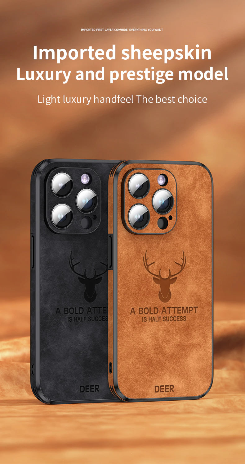 Luxury Leather Deer Hunter Cover For iPhone 14 Plus 13 12 Pro Max Bump –
