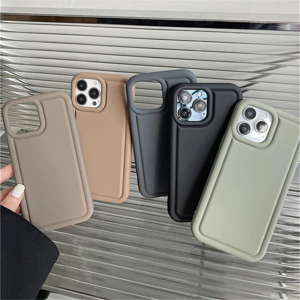 Luxury Rugged Fashion Soft Matte Big Bumper Silicone Case for iPhone 14 Plus 12 13 Pro Max