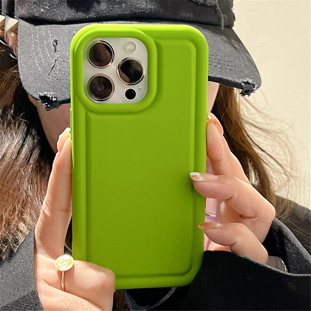 Luxury Rugged Fashion Soft Matte Big Bumper Silicone Case for iPhone 14 Plus 12 13 Pro Max