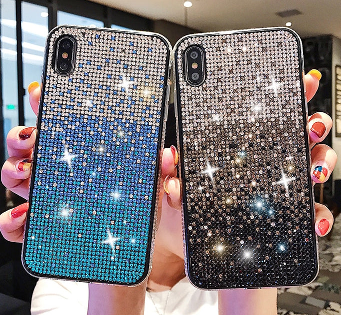 Luxury Crystal Bling Diamond Rhinestone Shimmer Phone Case For iPhone 11 Pro Max X Xr Xs Max Case Gradient Fully-Jewelled Case