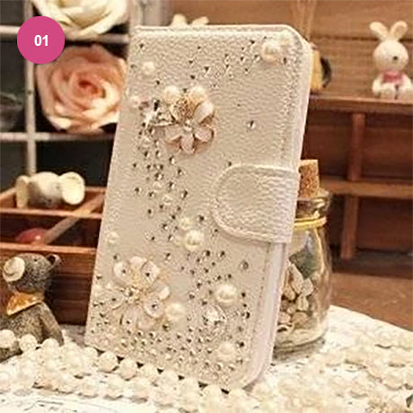 Luxury Crystal Rhinestone Cute Leather Wallet iPhone Case Flip Stand Card Holder Pouch Purse Phone Cover Case For iPhone X XS MAX XR 5S 6 7 8 PLUS