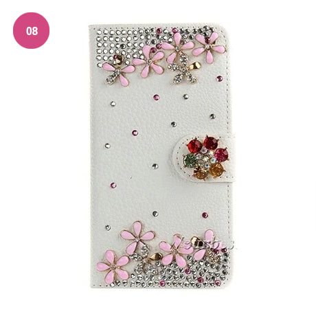 Luxury Crystal Rhinestone Cute Leather Wallet iPhone Case Flip Stand Card Holder Pouch Purse Phone Cover Case For iPhone X XS MAX XR 5S 6 7 8 PLUS