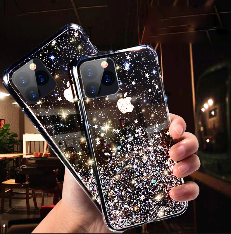 Luxury Fashion Deluxe Bling Glitter Transparent Phone Case For iPhone 7 8 6 6S 11 Pro X XS Max XR Soft Silicon Cover New Cases For iPhone