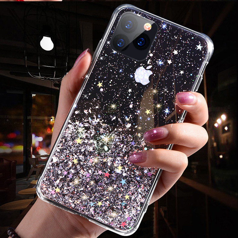 Luxury Fashion Deluxe Bling Glitter Transparent Phone Case For iPhone 7 8 6 6S 11 Pro X XS Max XR Soft Silicon Cover New Cases For iPhone