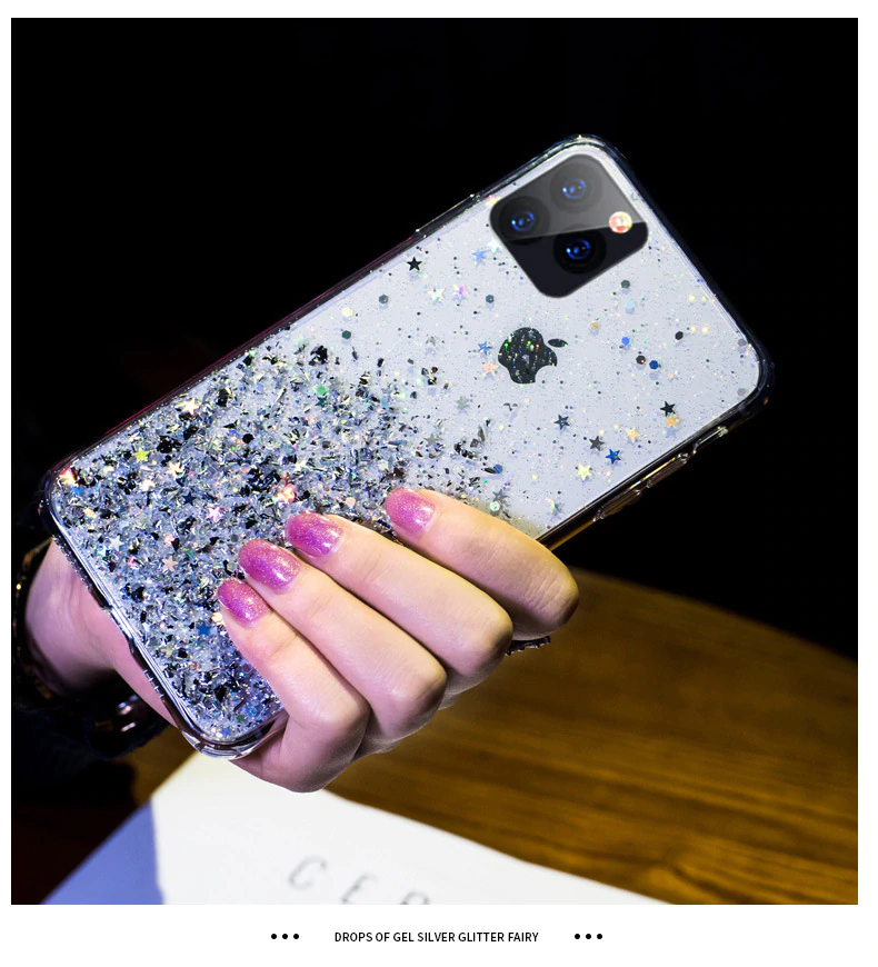 Luxury Fashion Deluxe Bling Glitter Transparent Phone Case For iPhone 7 8 6 6S 11 Pro X XS Max XR Soft Silicon Cover New Cases For iPhone